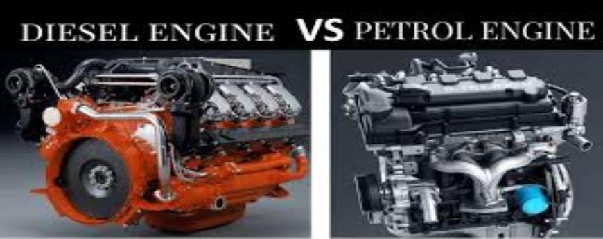 Explain the differences between petrol (gasoline) and diesel engines in terms of their operation and efficiency